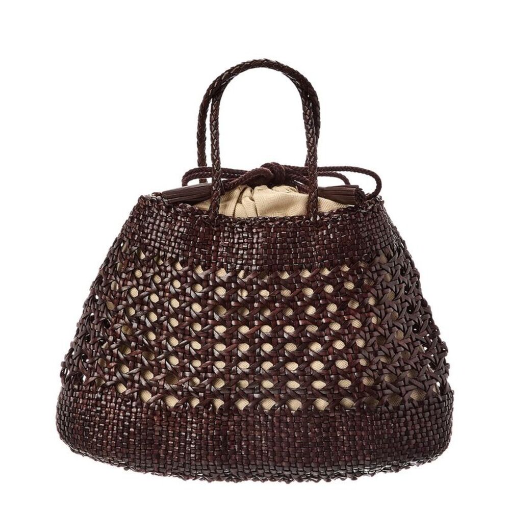 Dragon Diffusion Santa Cano Leather Top Handle Bag, Brown
